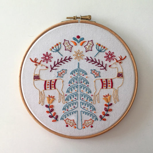 Folk Art-Style Christmas Embroidery Kit